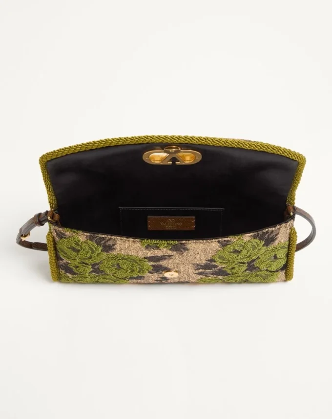 Petit sac à bandoulière Valentino Garavani DeVain en tissu jacquard lurex Petit sac à bandoulière Valentino Garavani DeVain en tissu jacquard lurex