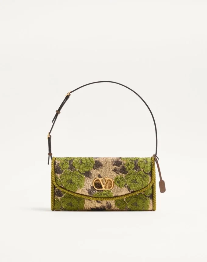 Petit sac à bandoulière Valentino Garavani DeVain en tissu jacquard lurex Petit sac à bandoulière Valentino Garavani DeVain en tissu jacquard lurex