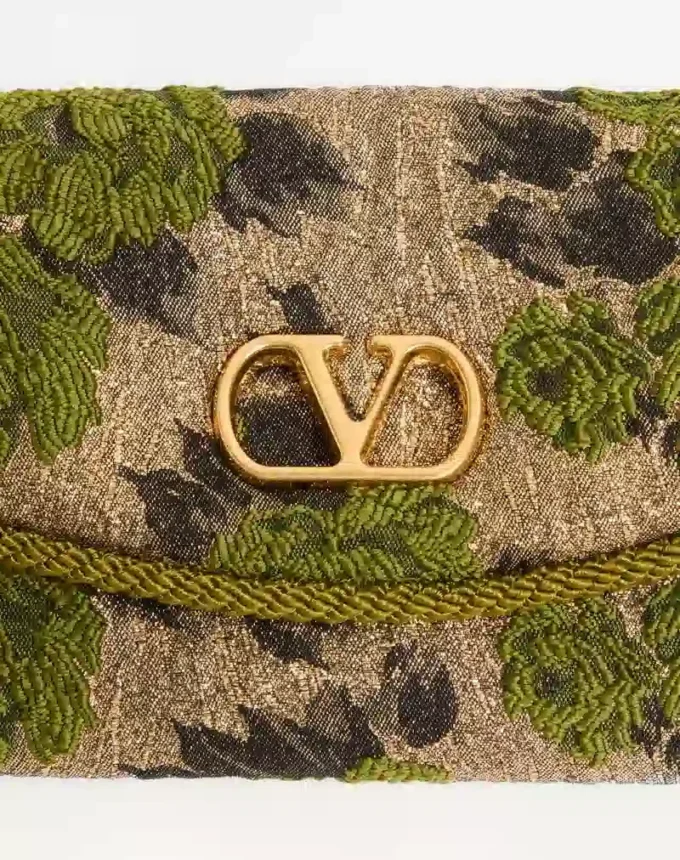 Petit sac à bandoulière Valentino Garavani DeVain en tissu jacquard lurex Petit sac à bandoulière Valentino Garavani DeVain en tissu jacquard lurex