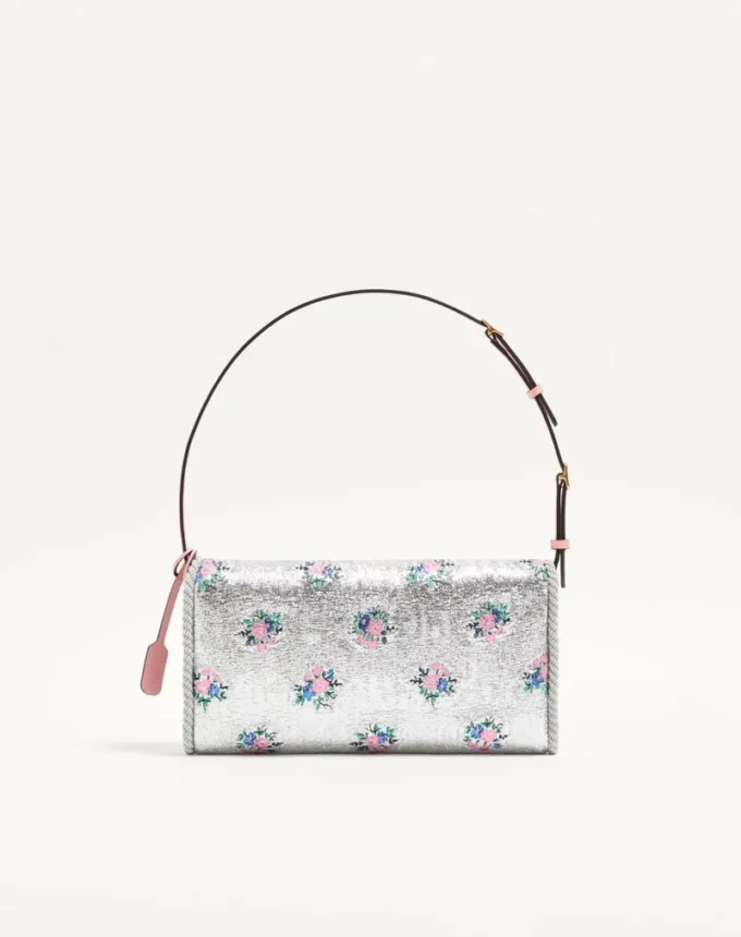 Petit sac à bandoulière Valentino Garavani DeVain en tissu jacquard lurex à motif floral Petit sac à bandoulière Valentino Garavani DeVain en tissu jacquard lurex à motif floral