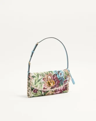 Petit sac à bandoulière Valentino Garavani DeVain en tissu jacquard Voyage Imaginaire