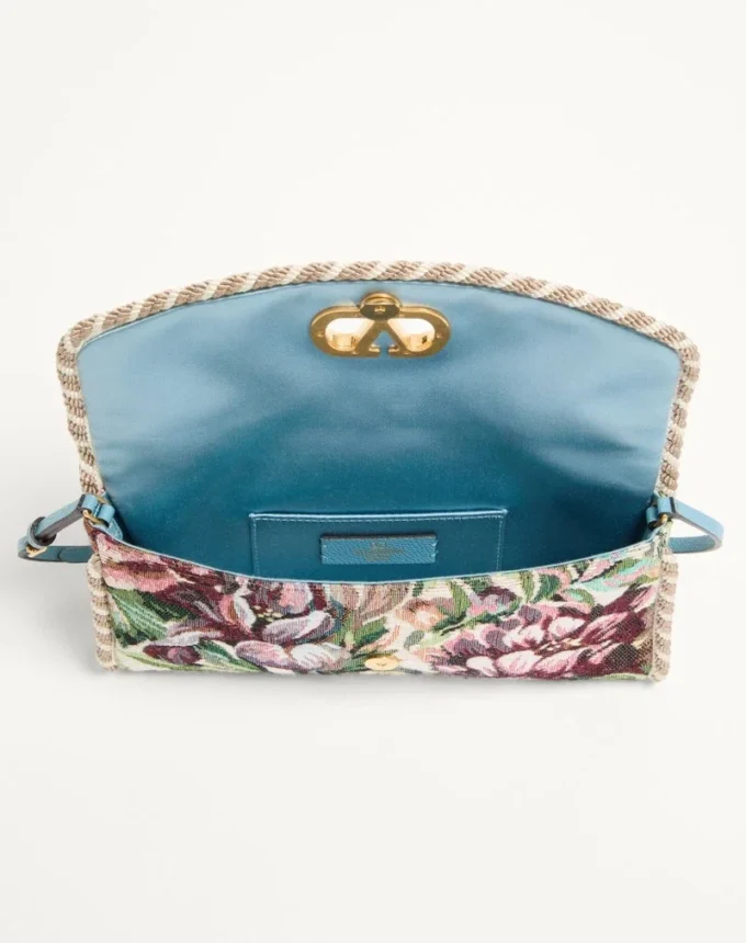 Petit sac à bandoulière Valentino Garavani DeVain en tissu jacquard Voyage Imaginaire Petit sac à bandoulière Valentino Garavani DeVain en tissu jacquard Voyage Imaginaire