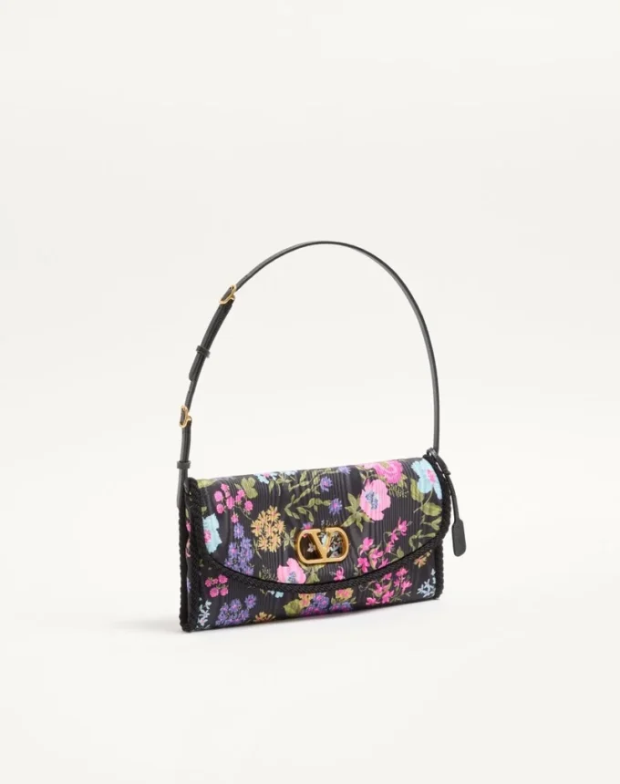 Petit sac à bandoulière Valentino Garavani DeVain en tissu moiré Papier Floral Petit sac à bandoulière Valentino Garavani DeVain en tissu moiré Papier Floral