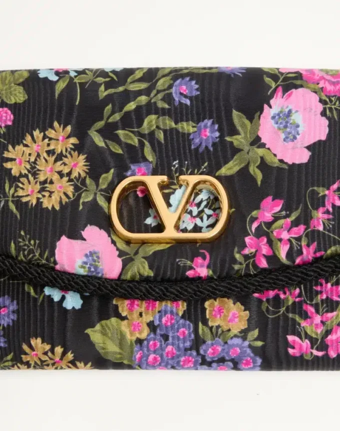 Petit sac à bandoulière Valentino Garavani DeVain en tissu moiré Papier Floral Petit sac à bandoulière Valentino Garavani DeVain en tissu moiré Papier Floral