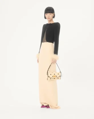 Petit sac à bandoulière Valentino Garavani DeVain en tissu moiré Plus De Pois