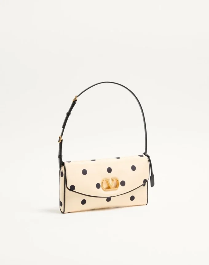 Petit sac à bandoulière Valentino Garavani DeVain en tissu moiré Plus De Pois Petit sac à bandoulière Valentino Garavani DeVain en tissu moiré Plus De Pois