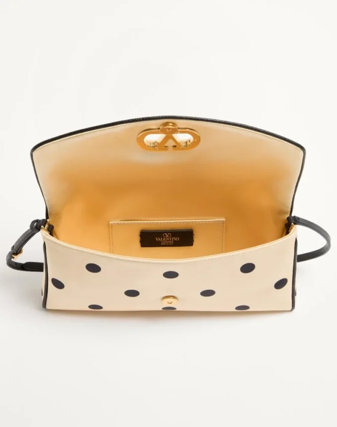 Petit sac à bandoulière Valentino Garavani DeVain en tissu moiré Plus De Pois Petit sac à bandoulière Valentino Garavani DeVain en tissu moiré Plus De Pois