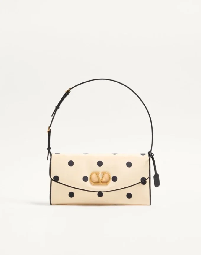 Petit sac à bandoulière Valentino Garavani DeVain en tissu moiré Plus De Pois Petit sac à bandoulière Valentino Garavani DeVain en tissu moiré Plus De Pois