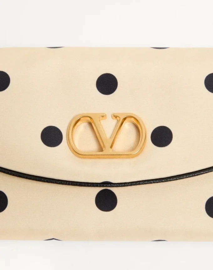 Petit sac à bandoulière Valentino Garavani DeVain en tissu moiré Plus De Pois Petit sac à bandoulière Valentino Garavani DeVain en tissu moiré Plus De Pois