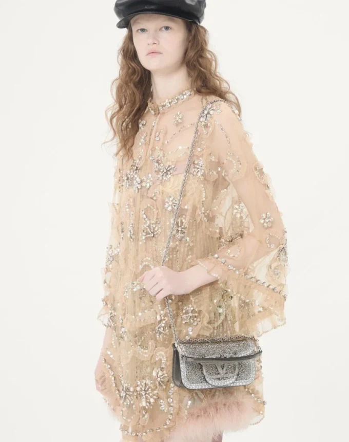 Petit sac à bandoulière Valentino Garavani Locò avec strass Petit sac à bandoulière Valentino Garavani Locò avec strass