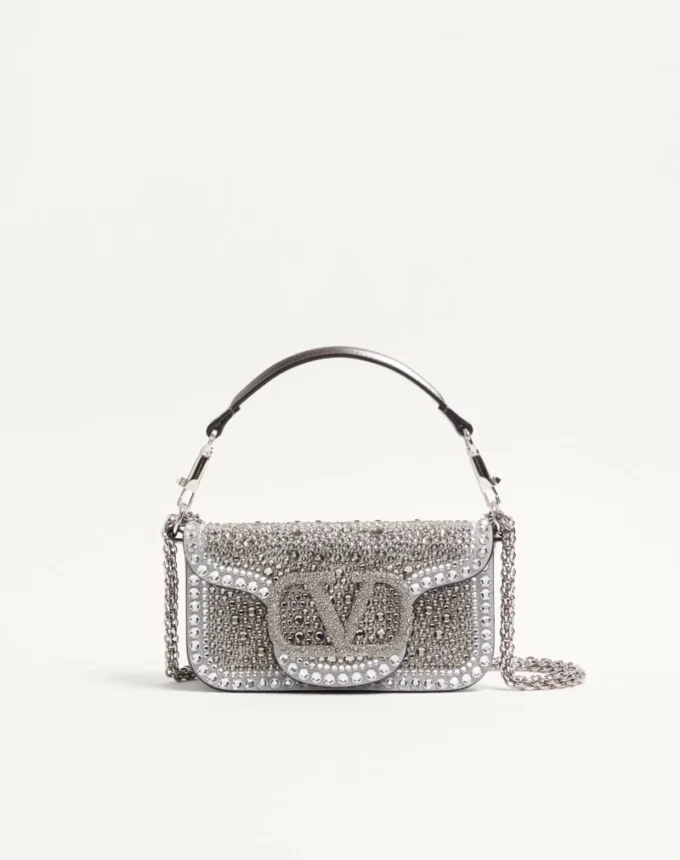 Petit sac à bandoulière Valentino Garavani Locò avec strass Petit sac à bandoulière Valentino Garavani Locò avec strass