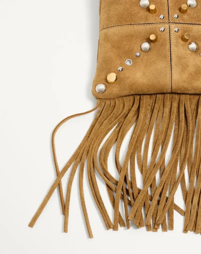 Petit sac à bandoulière Valentino Garavani Nellcôte en daim avec franges Petit sac à bandoulière Valentino Garavani Nellcôte en daim avec franges