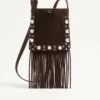 Petit sac à bandoulière Valentino Garavani Nellcôte en daim avec franges Petit sac à bandoulière Valentino Garavani Nellcôte en daim avec franges