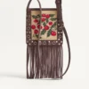 Petit sac à bandoulière Valentino Garavani Nellcôte en raphia jacquard avec motif Cherryfic Petit sac à bandoulière Valentino Garavani Nellcôte en raphia jacquard avec motif Cherryfic