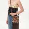 Petit sac à bandoulière Valentino Garavani Nellcôte en raphia jacquard avec motif Cherryfic Petit sac à bandoulière Valentino Garavani Nellcôte en raphia jacquard avec motif Cherryfic