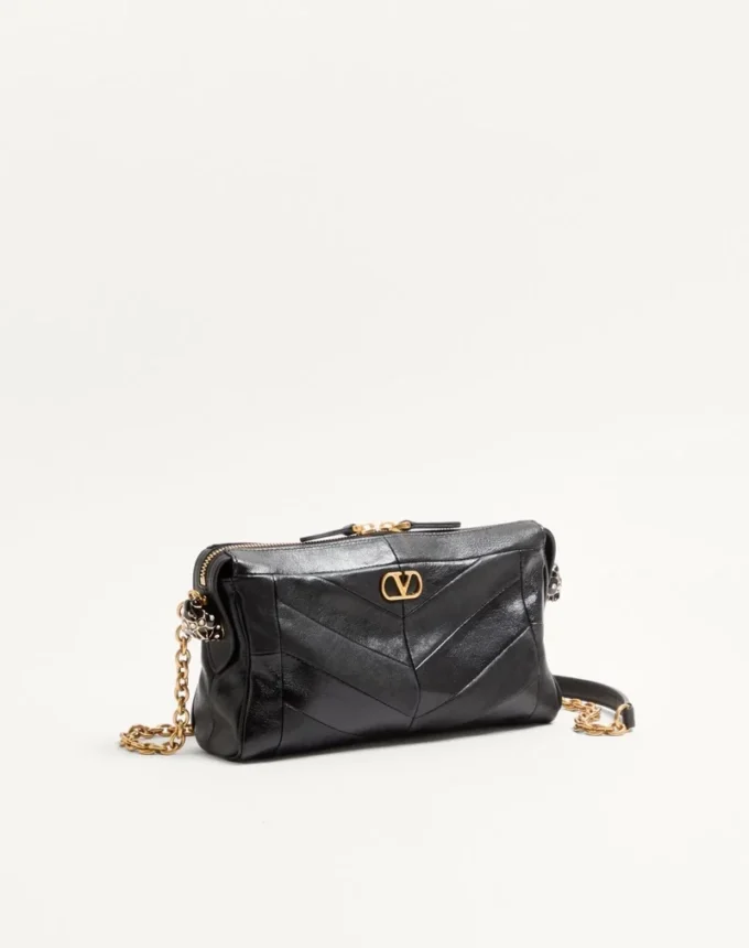 Petit sac à bandoulière Valentino Garavani Panthea en cuir nappa à motif chevron Petit sac à bandoulière Valentino Garavani Panthea en cuir nappa à motif chevron