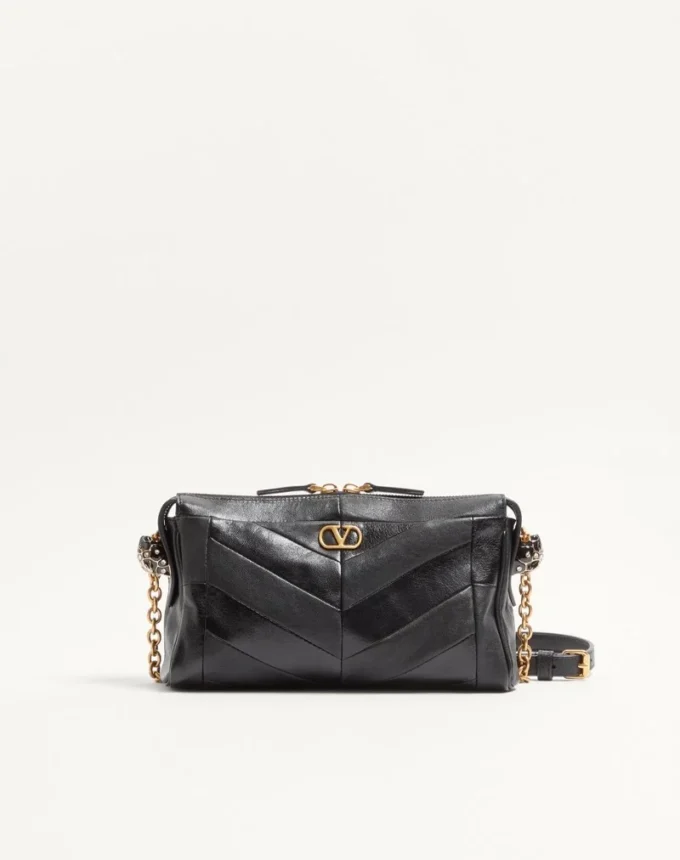 Petit sac à bandoulière Valentino Garavani Panthea en cuir nappa à motif chevron Petit sac à bandoulière Valentino Garavani Panthea en cuir nappa à motif chevron