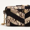 Petit sac à bandoulière Valentino Garavani Panthea en python et daim avec motif chevron Petit sac à bandoulière Valentino Garavani Panthea en python et daim avec motif chevron