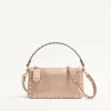 Petit sac à bandoulière Valentino Garavani Rockstud en cuir de veau grainé laminé Petit sac à bandoulière Valentino Garavani Rockstud en cuir de veau grainé laminé