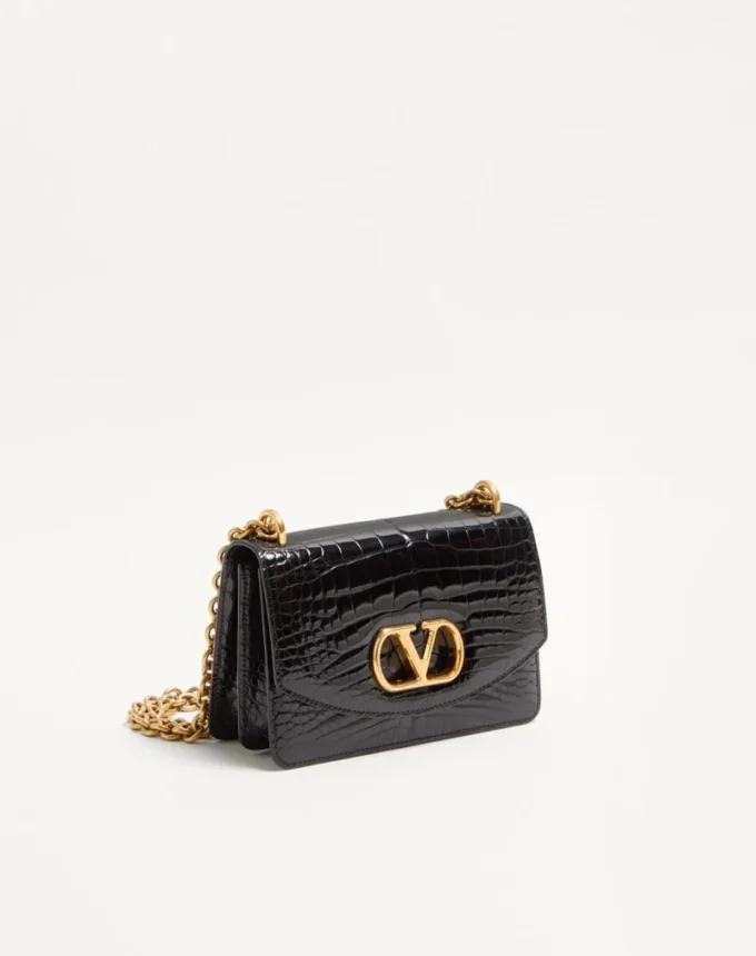 Petit sac à bandoulière Valentino Garavani Vain en cuir de crocodile Petit sac à bandoulière Valentino Garavani Vain en cuir de crocodile