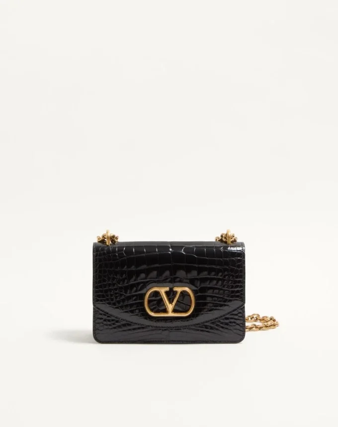 Petit sac à bandoulière Valentino Garavani Vain en cuir de crocodile Petit sac à bandoulière Valentino Garavani Vain en cuir de crocodile