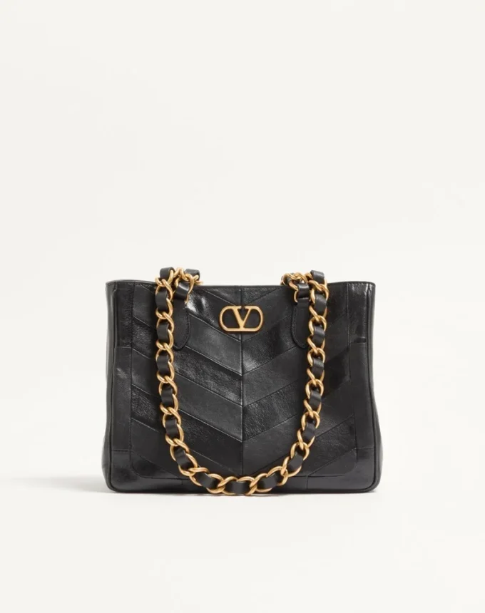 Petit sac cabas Valentino Garavani Laseine en cuir nappa à motif chevron Petit sac cabas Valentino Garavani Laseine en cuir nappa à motif chevron