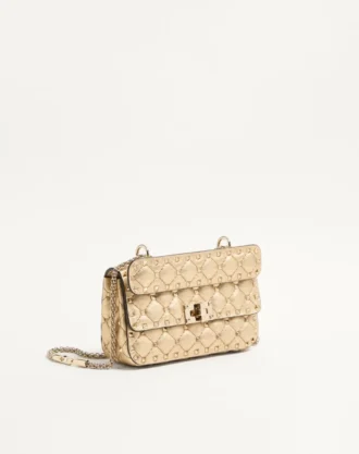 Petit sac en cuir nappa laminé Valentino Garavani Rockstud Spike