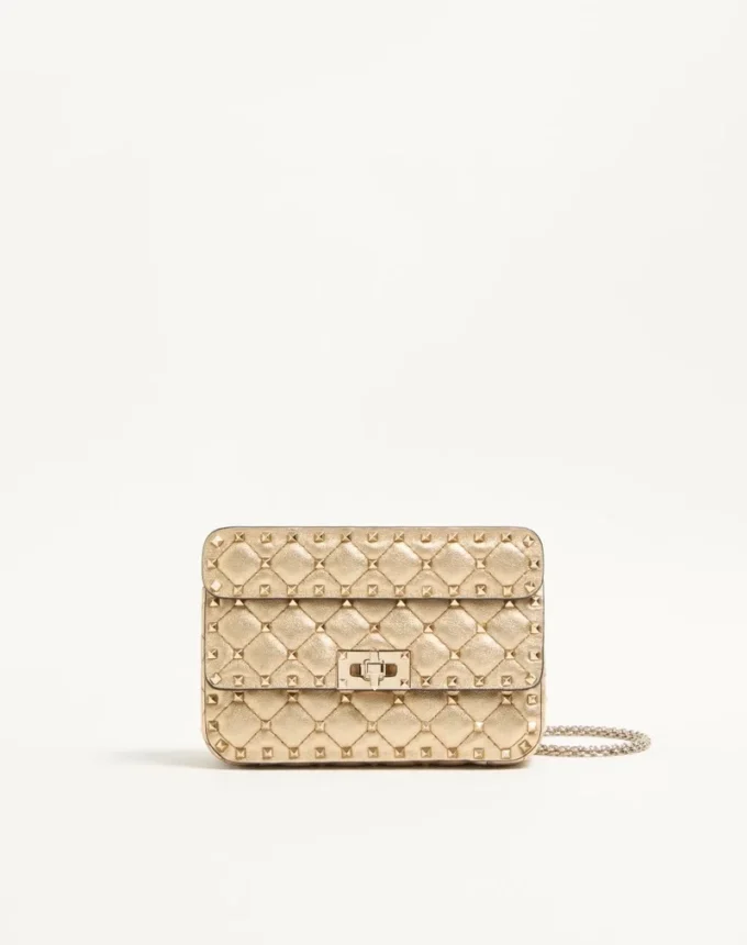 Petit sac en cuir nappa laminé Valentino Garavani Rockstud Spike Petit sac en cuir nappa laminé Valentino Garavani Rockstud Spike