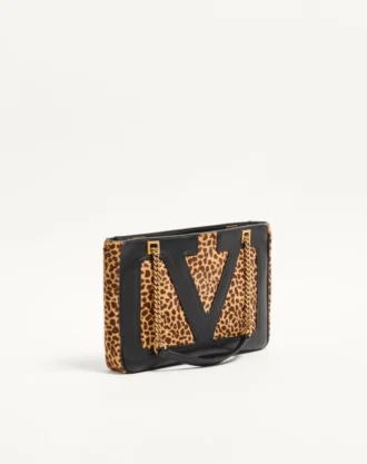 Petit sac shopping Valentino Garavani Viva Superstar en cuir de veau effet poney