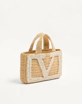 Petit sac shopping Valentino Garavani Viva Superstar en raphia
