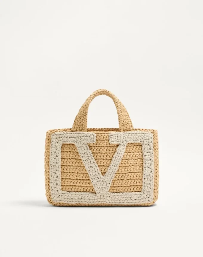 Petit sac shopping Valentino Garavani Viva Superstar en raphia Petit sac shopping Valentino Garavani Viva Superstar en raphia