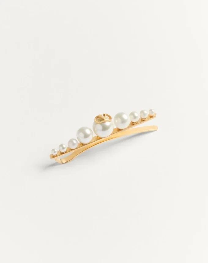 Pince à cravate Vlogo Signature en métal et perles