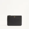 Pochette en cuir de veau grainé Vlogo Signature Pochette en cuir de veau grainé Vlogo Signature