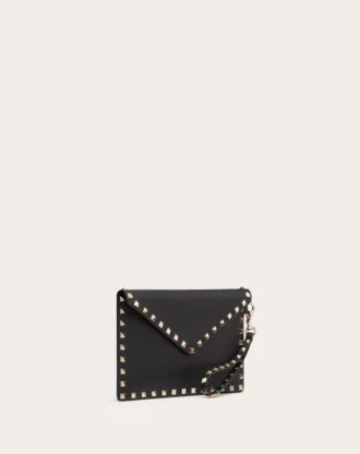 Pochette Rockstud en cuir de veau grainé Pochette Rockstud en cuir de veau grainé