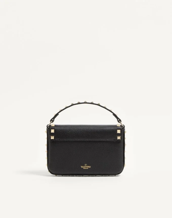 Pochette Rockstud en cuir de veau grainé