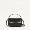 Pochette Rockstud en cuir de veau grainé