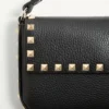 Pochette Rockstud en cuir de veau grainé