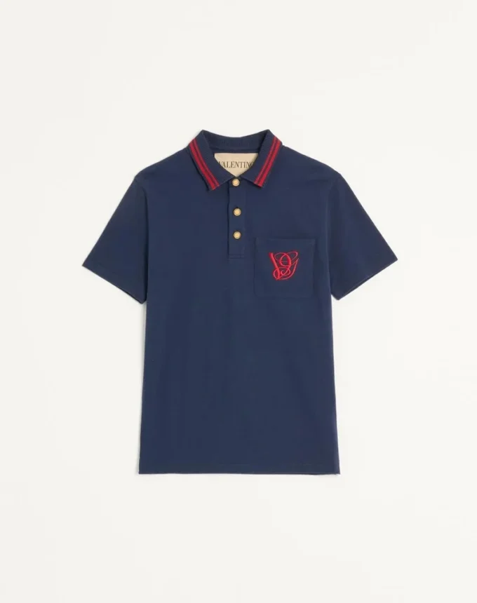 Polo en coton piqué avec broderie VG Polo en coton piqué avec broderie VG