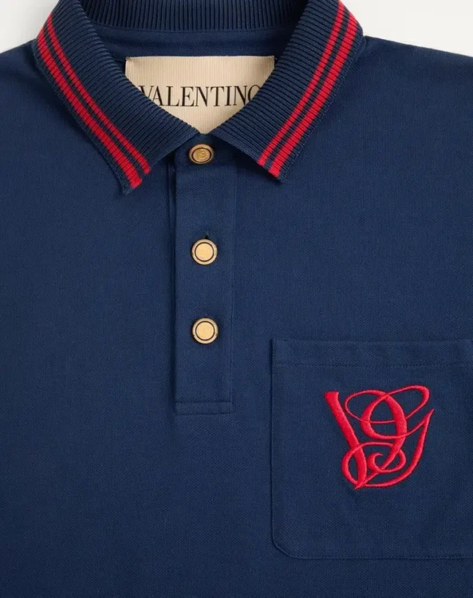 Polo en coton piqué avec broderie VG Polo en coton piqué avec broderie VG