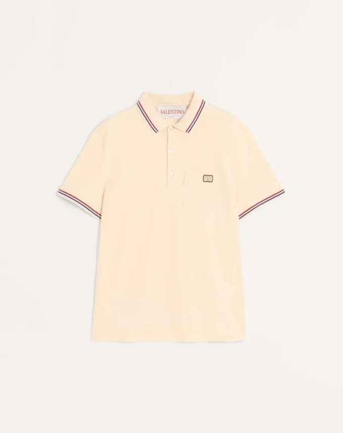 Polo en coton piqué avec patch Vlogo Polo en coton piqué avec patch Vlogo