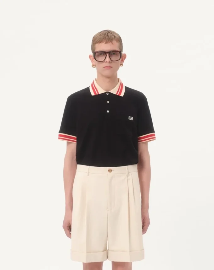 Polo en coton piqué avec patch Vlogo Polo en coton piqué avec patch Vlogo