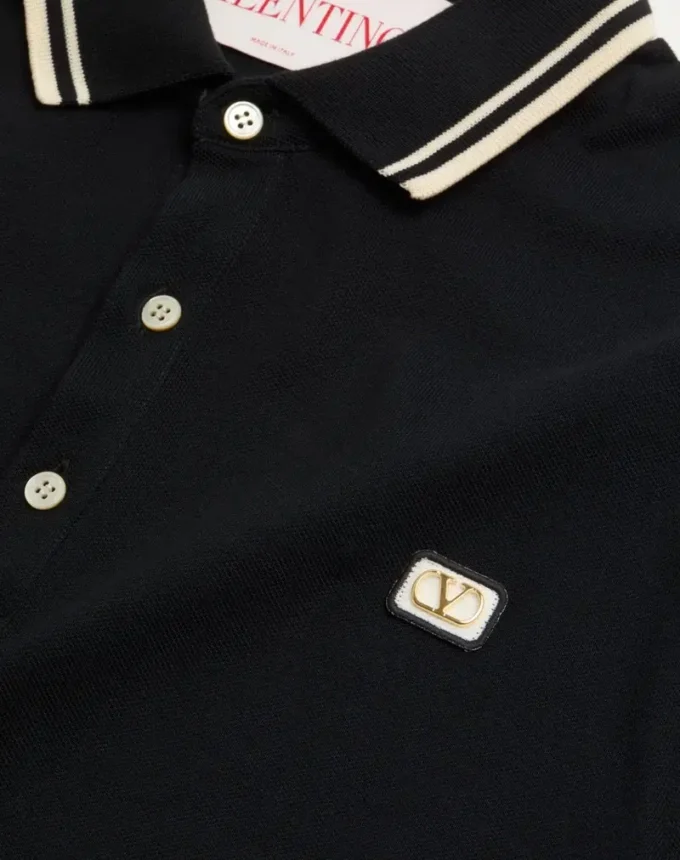 Polo en coton piqué avec patch Vlogo Polo en coton piqué avec patch Vlogo