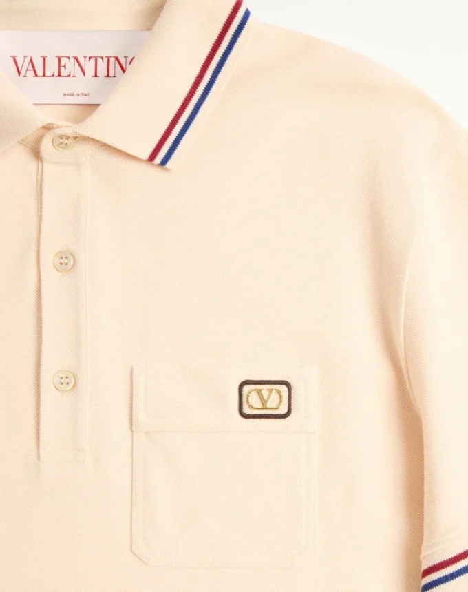 Polo en coton piqué avec patch Vlogo Polo en coton piqué avec patch Vlogo