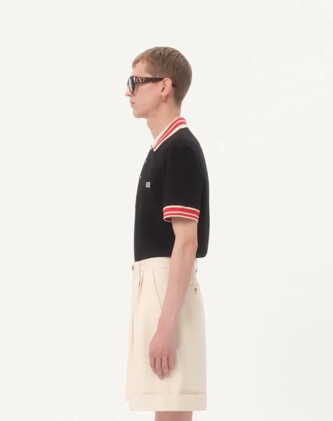 Polo en coton piqué avec patch Vlogo Polo en coton piqué avec patch Vlogo
