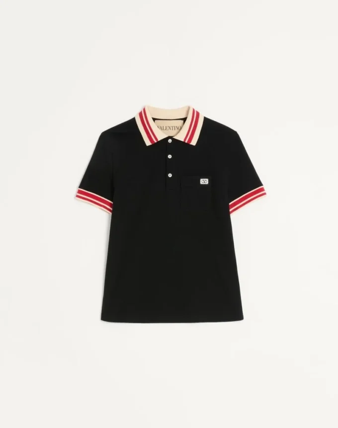 Polo en coton piqué avec patch Vlogo Polo en coton piqué avec patch Vlogo