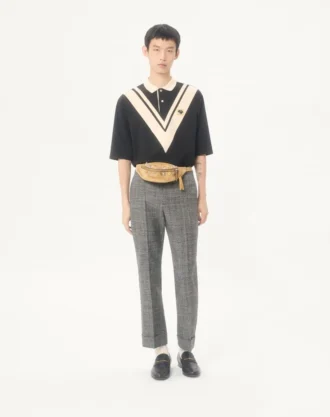 Polo en coton Valentino avec V incrusté et patch panthère brodé