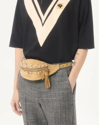 Polo en coton Valentino avec V incrusté et patch panthère brodé