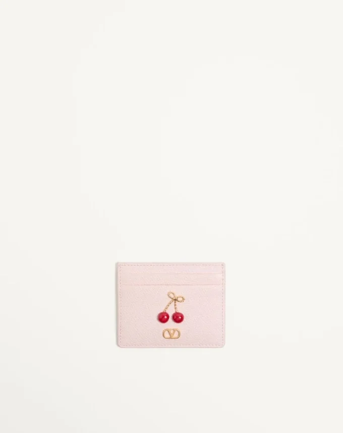 Porte-cartes Cherryfic en cuir de veau grainé Porte-cartes Cherryfic en cuir de veau grainé
