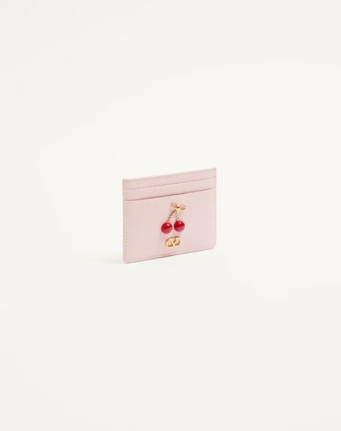 Porte-cartes Cherryfic en cuir de veau grainé Porte-cartes Cherryfic en cuir de veau grainé