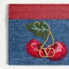 Porte-cartes en denim Vlogo Signature avec broderie Cherryfic Porte-cartes en denim Vlogo Signature avec broderie Cherryfic